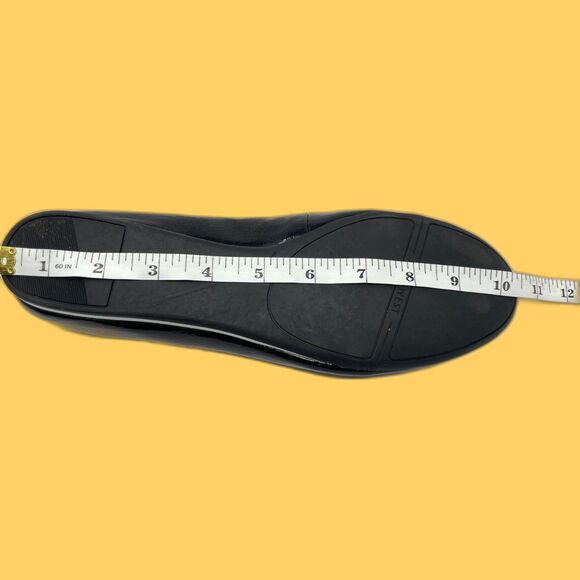 New w/box Nine West Black Faux Patent Leather Mod Flat US 10M - Picture 9 of 13